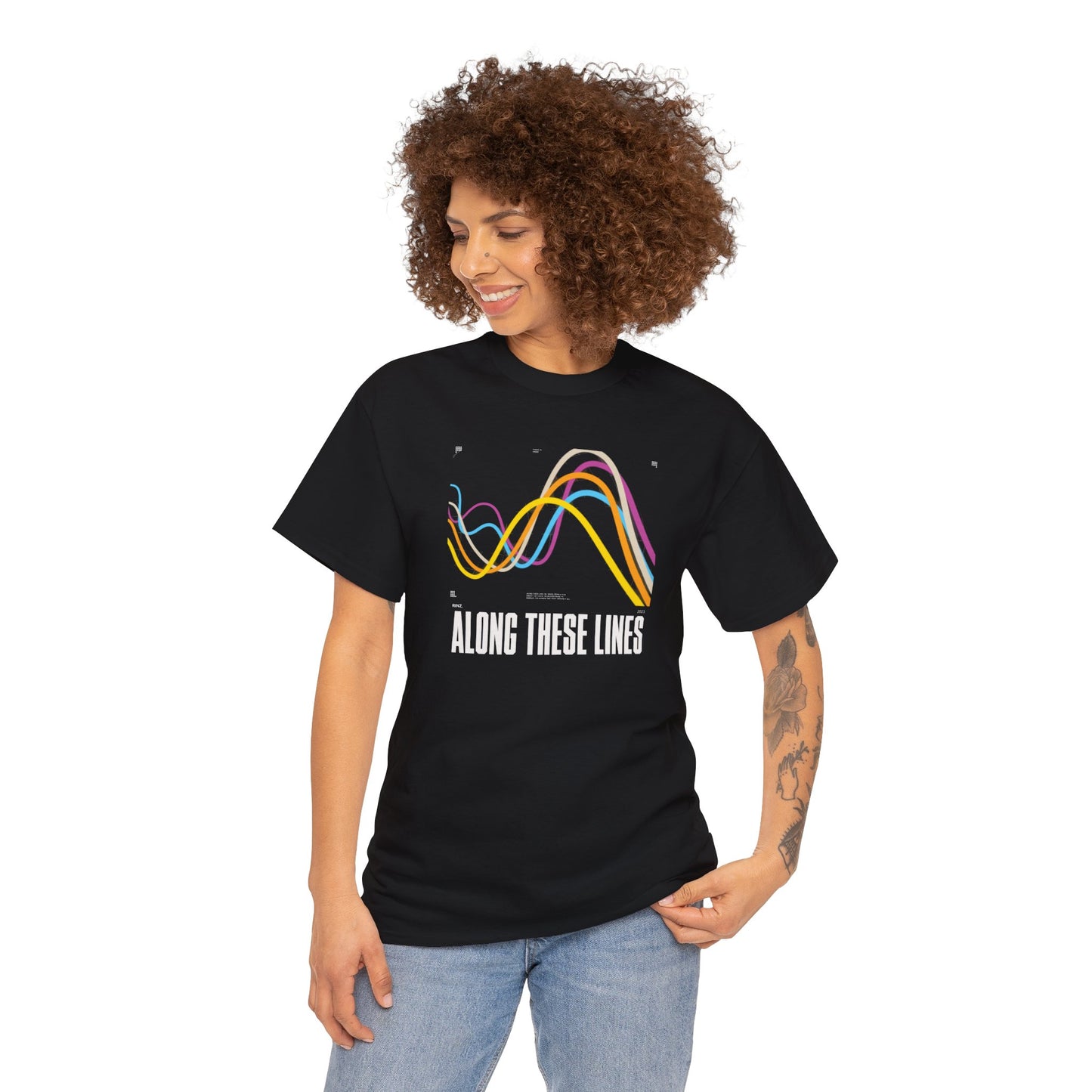 T-Shirt - Along These Lines - Black