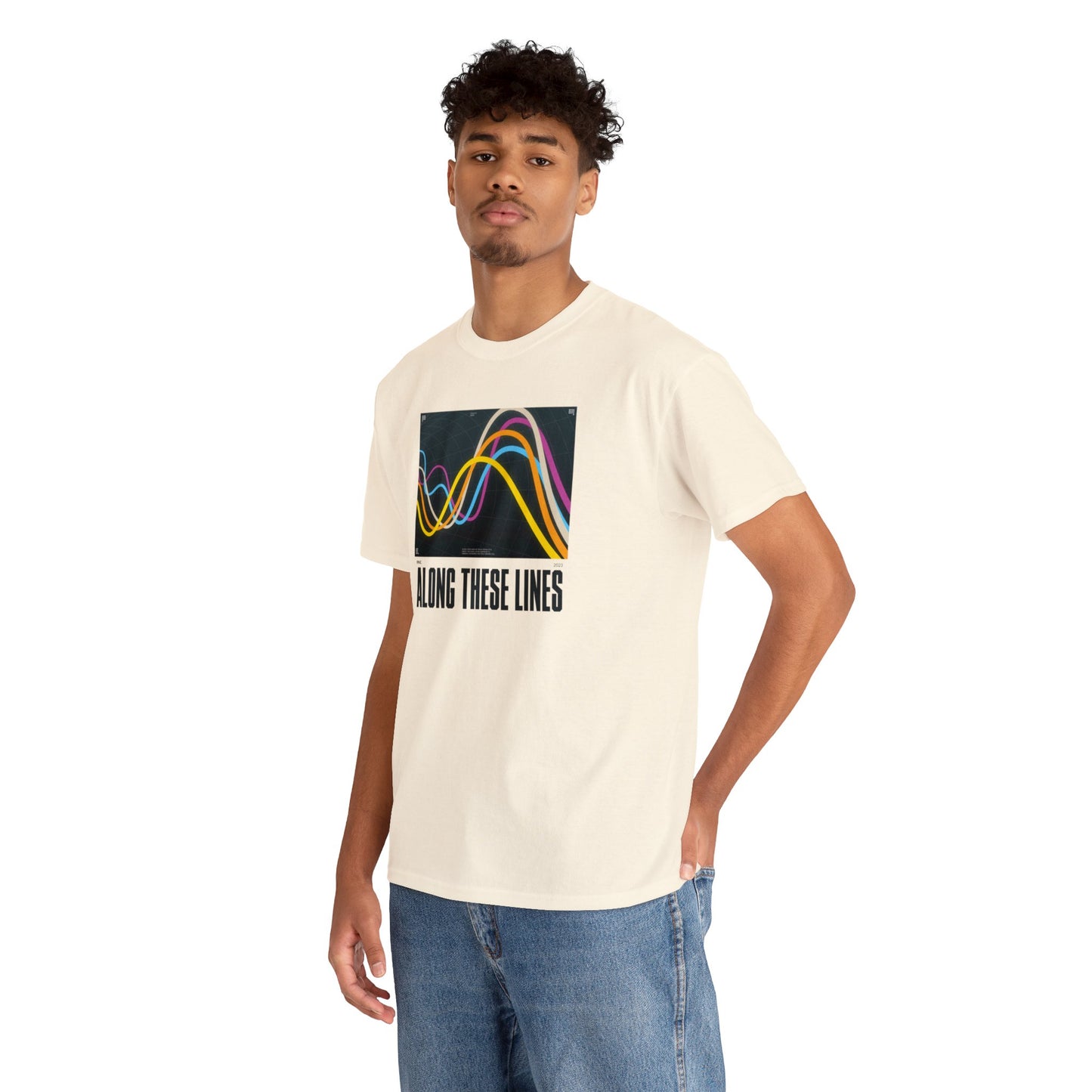 T-Shirt - Along These Lines - Natural/Cream